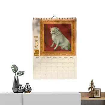 2024 Календарь для собак Странный Уникальный 2024 Забавные Собачьи Календари Средневековый Настенный Календарь Новогодние Аксессуары Средневековый Анти-Разрыв Для
