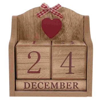 Деревянный календарь Вечная дата Офисный стол Декор Украшения Блоки Рабочий стол