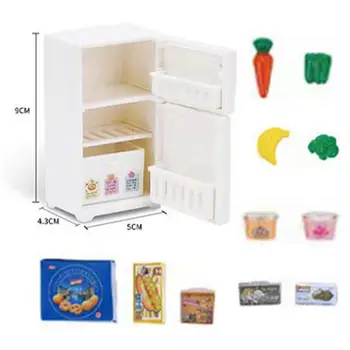 Rerigerator Toys Бесплатная доставка Товары 12 шт./лот Мини Foods Кукла Мебель Миниатюрные Кукольные Домики Аксессуары Для Барби Дом DIY