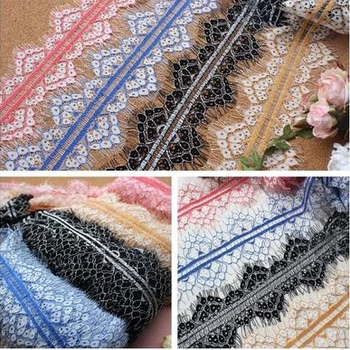  Европейский двухцветный ресничный кружевной ткань сетчатая вышивка DIY одежда сшивание свадебные аксессуары для дома 6 м / уп.