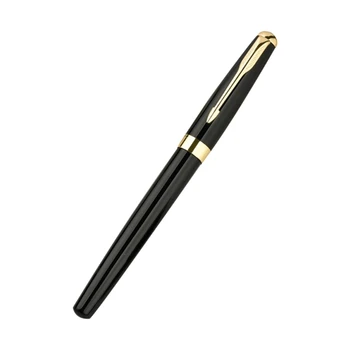 Роскошная металлическая шариковая ручка для подписи, черные чернила, деловые канцелярские принадлежности для письма LX9A