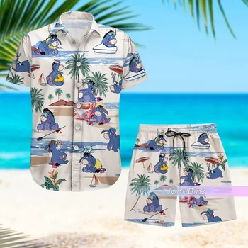 Disney Eyesore Гавайские шорты Комплект рубашек Disney Мужской комплект с коротким рукавом Eyesore Beach Vacation Shirt Шорты Гавайские рубашки