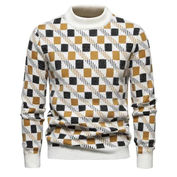 Trend Мужской новый свитер из имитации норки Мягкий и удобный модный свитер теплого трикотажа Повседневная мужская одежда
