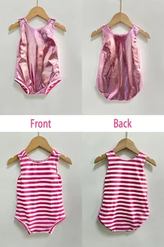 Новый носимый с обеих сторон Купальные костюмы для девочек Купальники для печати букв с обеих сторон Baby Girl Пляж Купальник Одежда