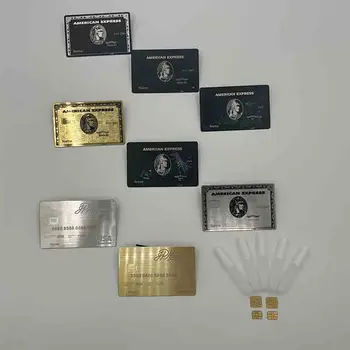 4442 Уникальный дизайн Пользовательский логотип Нержавеющая сталь Металл Пустые металлические визитные карточки с QR-кодом Штрих-код