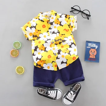 детская одежда летняя Комплекты одежды для мальчиков и девочек Рубашка с коротким рукавом и брюки 2 шт. Комплекты одежды Детский костюм