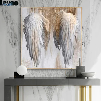 Современные крылья ангела алмазные картины абстрактные белые крылья алмазная вышивка настенные картины для украшения гостиной