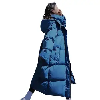 2023 Пуховики Новое длинное хлопковое платье Корейская версия Корейские модные куртки большого размера Зимняя теплая парка Feminina Abrigo