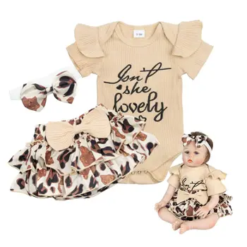 Reborn Doll Одежда для девочек 3 шт. Набор одежды с леопардовым принтом для 22-24-дюймовых аксессуаров для одежды для новорожденных Reborn Baby Doll