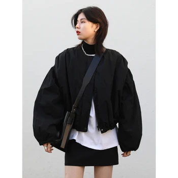 CHIC VEN Корейская женская стеганая куртка Толстая теплая свободная плиссированная стеганая куртка с о-образным вырезом Однотонное женское пальто Зимняя одежда 2022