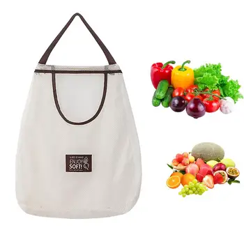 Многоразовая кухонная подвесная сетчатая сумка Домашняя сетчатая сумка для хранения фруктов и овощей для имбиря, чеснока, картофеля, лука