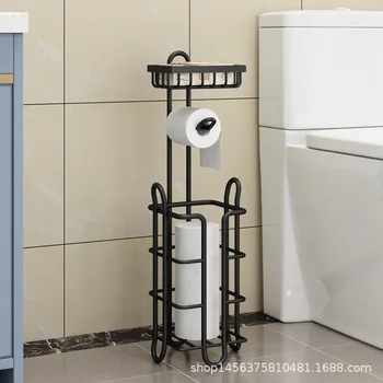 Напольная стойка для рулона туалетной бумаги из нержавеющей стали, хранение бумаги для ванной комнаты