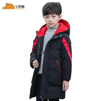 для мальчиков зимняя куртка для мальчиков парка хлопчатобумажное пальто длинная теплая детская куртка с капюшоном одежда одежда для детей 3-14 лет