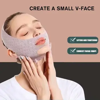  Пластиковая повязка для лица V-образная подтягивающая и подтягивающая повязка улучшает женскую маску с двойным подбородком и морщинами