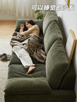 Тканевый диван маленькая квартира, гостиная, прямой, скандинавский вельвет, съемный и моющийся.